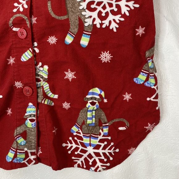 Nick & Nora Sz Medium Sock Monkey Sleep Shirt - Picture 4 of 9